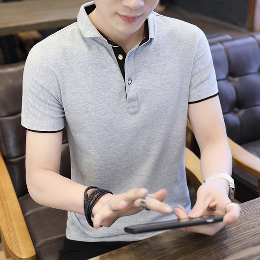 Men’s Casual Polo Shirt – Short Sleeve, Zipper Collar