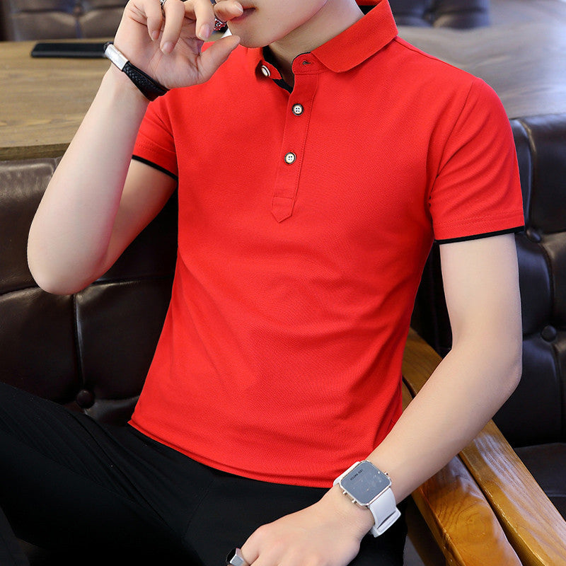 Men’s Casual Polo Shirt – Short Sleeve, Zipper Collar