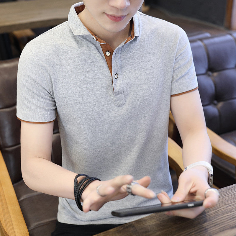 Men’s Casual Polo Shirt – Short Sleeve, Zipper Collar