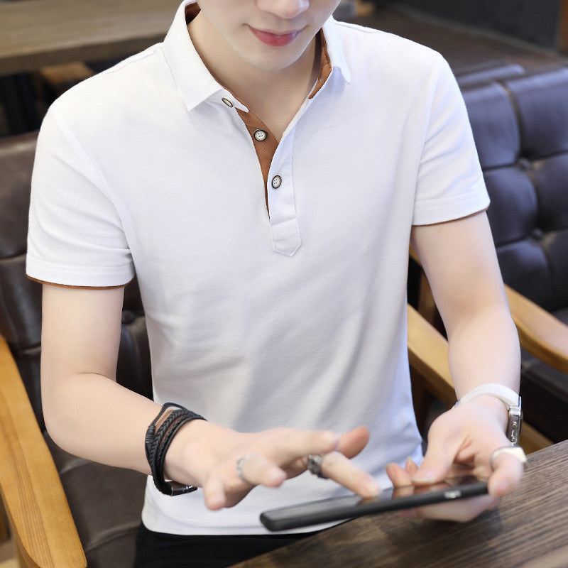 Men’s Casual Polo Shirt – Short Sleeve, Zipper Collar