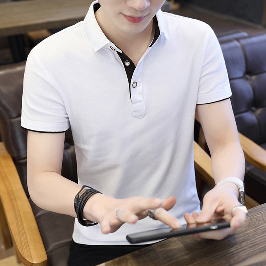 Men’s Casual Polo Shirt – Short Sleeve, Zipper Collar